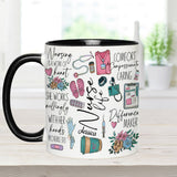Nursing Is A Work Of Heart - Personalized Nurse Accent Mug