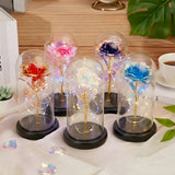 Enchanted Forest Mushroom - Personalized Witch Glowing Roses Glass Dome