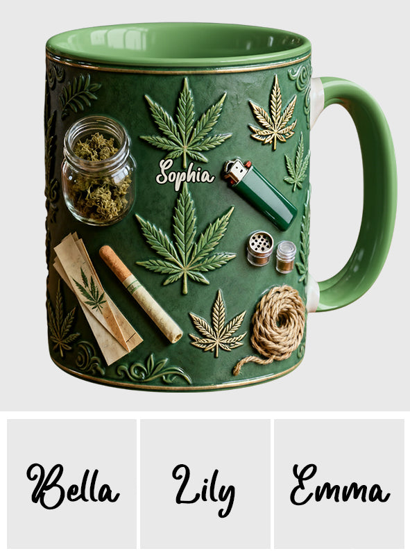 Green Magic Leaf - Personalized Weed Accent Mug