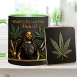 World's Dopest Dad - Personalized Weed Accent Mug & Coaster