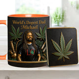 World's Dopest Dad - Personalized Weed Accent Mug & Coaster