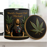 World's Dopest Dad - Personalized Weed Accent Mug & Coaster