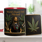World's Dopest Dad - Personalized Weed Accent Mug & Coaster