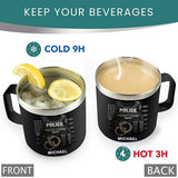 Protect And Serve - Personalized Police Officer Insulated Coffee Mug Travel Tumbler