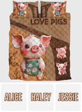 Cute Pig - Personalized Pig Lover Quilt Set