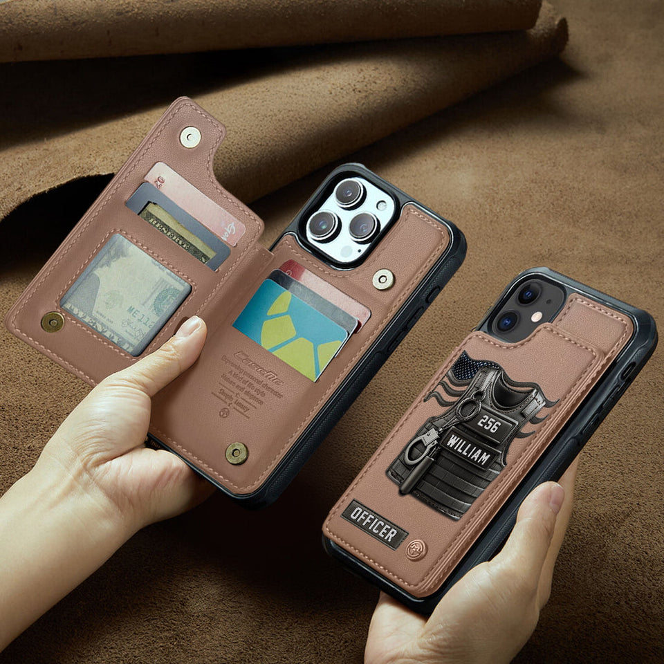 Serve And Protect - Personalized Police Officer Wallet Phone Case