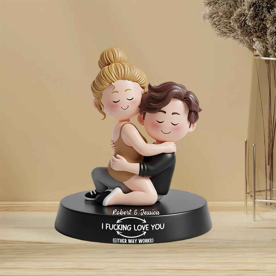 I Love You Either Way Works Funny - Personalized Couple Custom Shaped Acrylic Plaque
