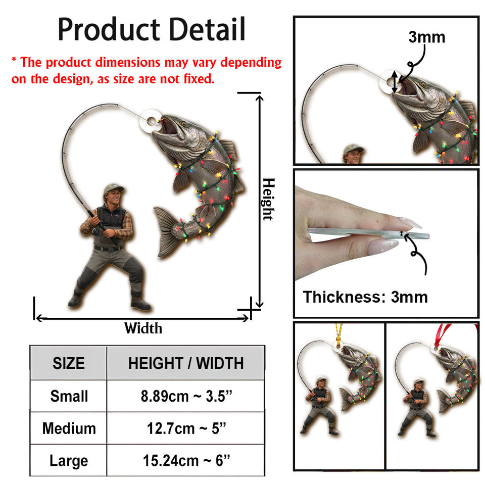 Hooked on Christmas - Personalized Fishing Ornament
