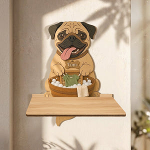 Funny Gift for Dog Owner - Personalized Dog Wooden Floating Shelf