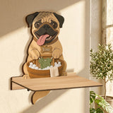 Funny Gift for Dog Owner - Personalized Dog Wooden Floating Shelf