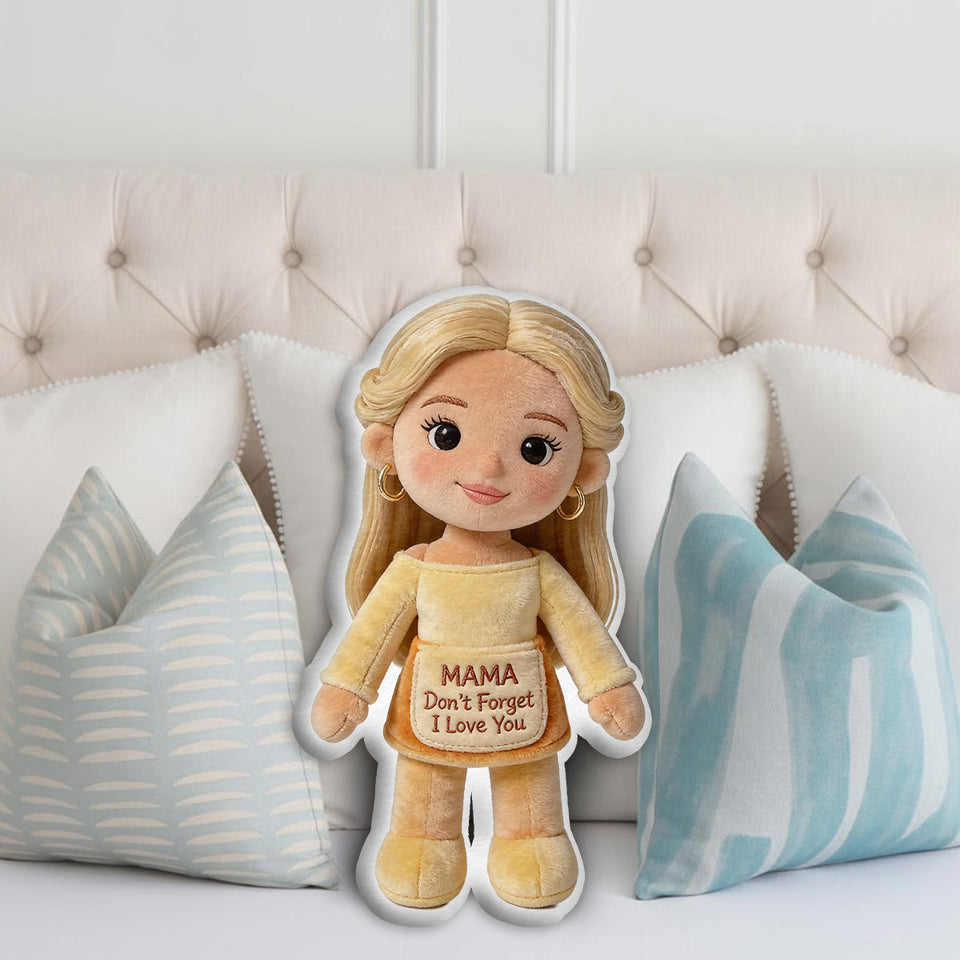 Remember I Love You - Personalized Mother Faux Fur Shaped Pillow