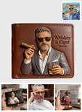 Whiskey & Cigar - Personalized Whisky Leather Wallet