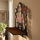Happy To See Your Face - Personalized Teacher Wooden Floating Shelf