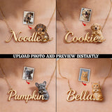 Custom Any Photo - Personalized Dog Shaped Metal Pendant Necklace