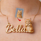 Custom Any Photo - Personalized Dog Shaped Metal Pendant Necklace