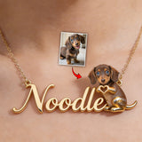 Custom Any Photo - Personalized Dog Shaped Metal Pendant Necklace