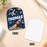 Back To School Gift, Astronaut Theme - Personalized Kid Changeable Leather Patch Backpack