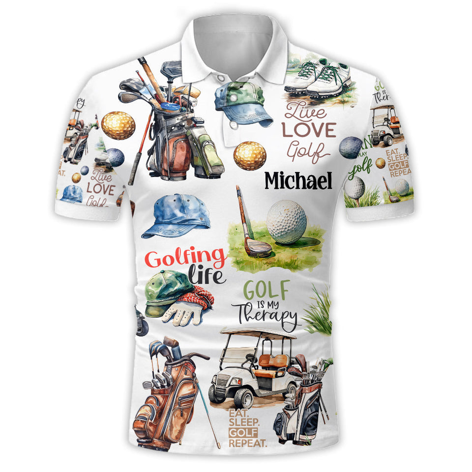 Live Love Golf - Personalized Golf Polo Shirt