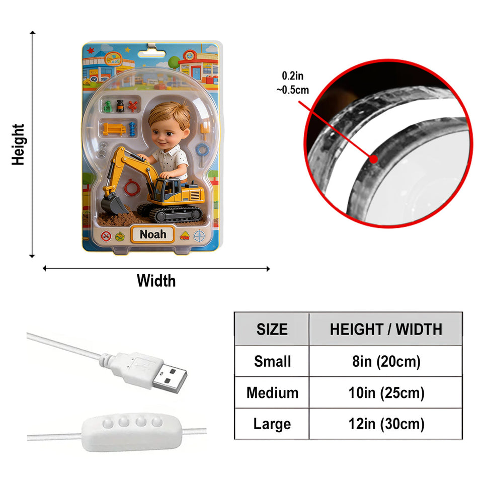 Any Photo, Any Theme - Gifts For Kids - Personalized Kid Acrylic LED Night Light