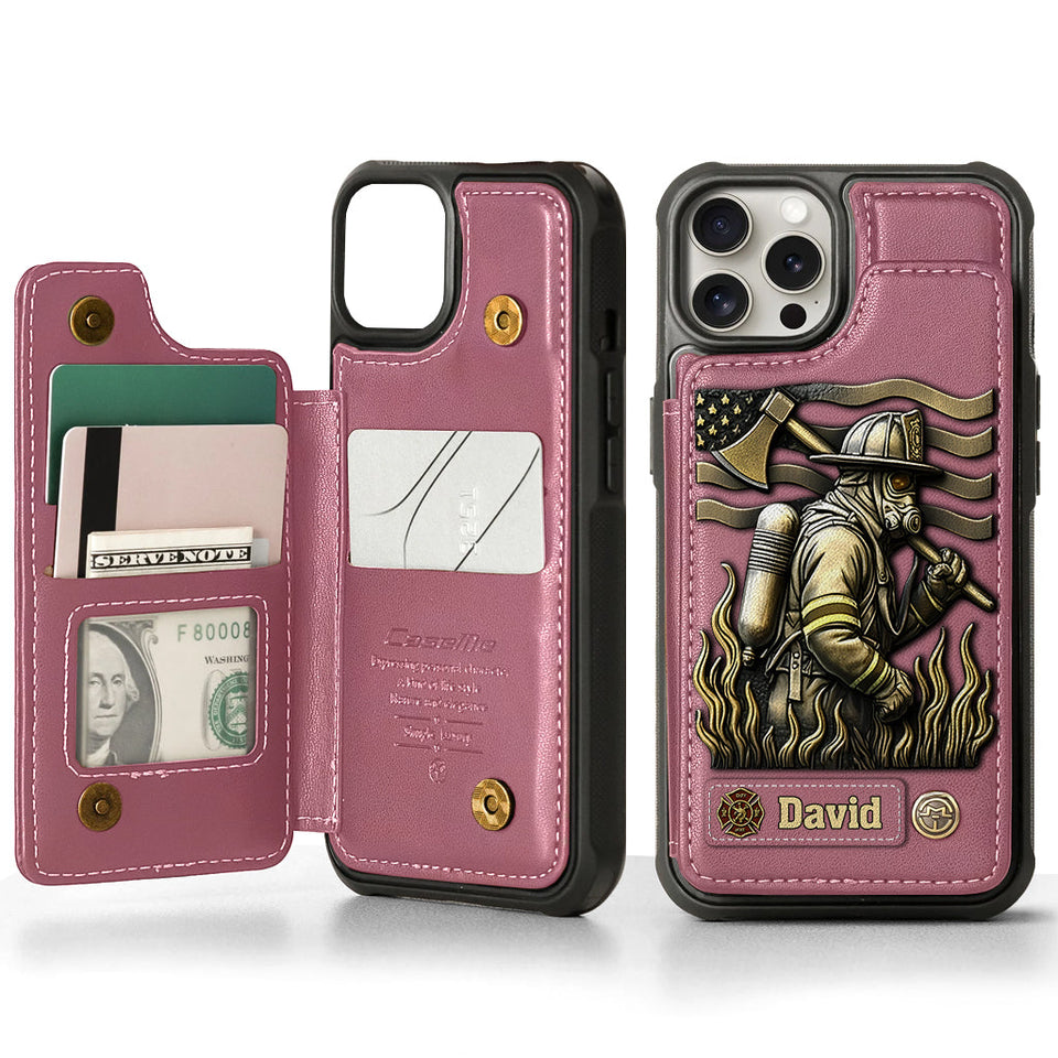 Proud Firefighter - Personalized Firefighter Wallet Phone Case