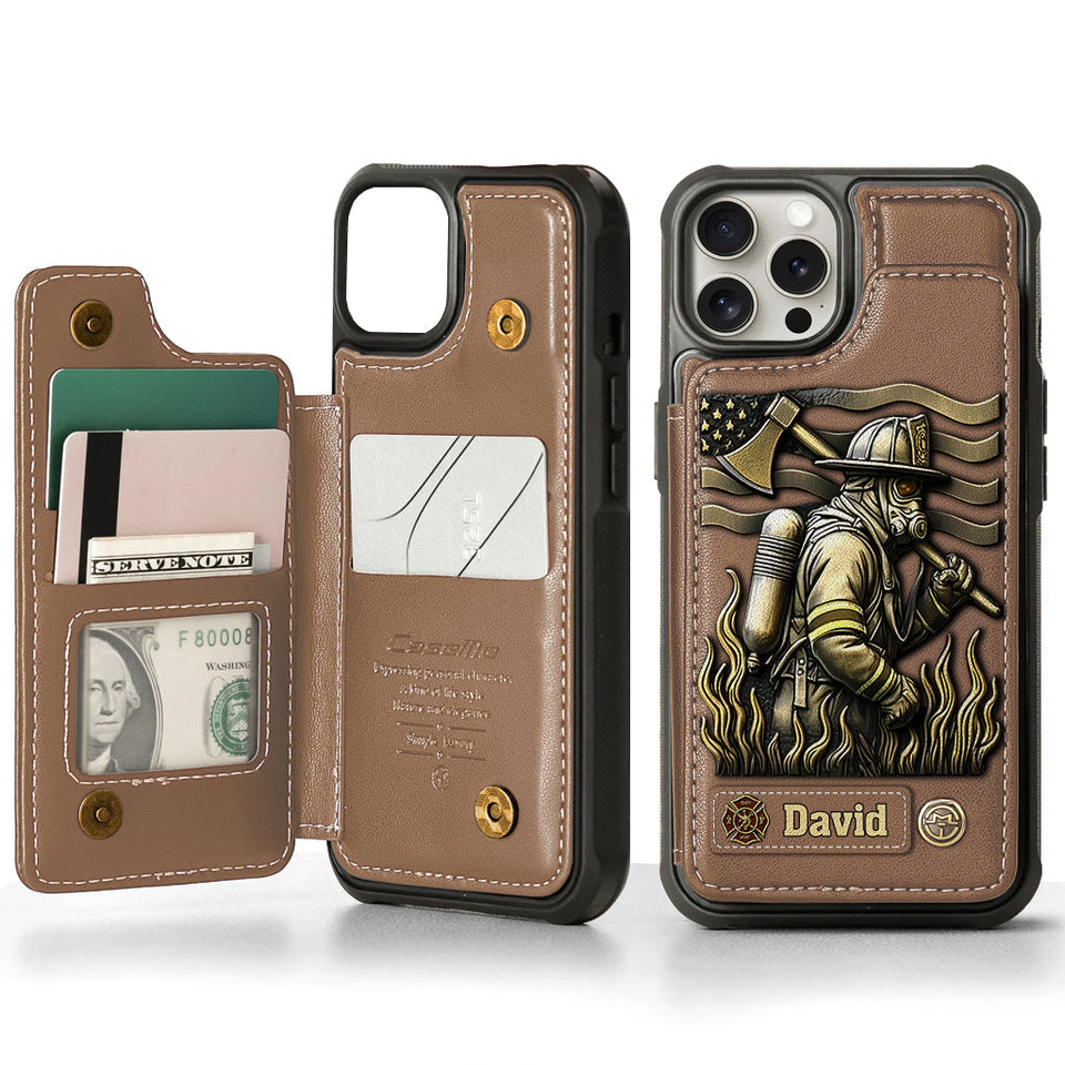 Proud Firefighter - Personalized Firefighter Wallet Phone Case