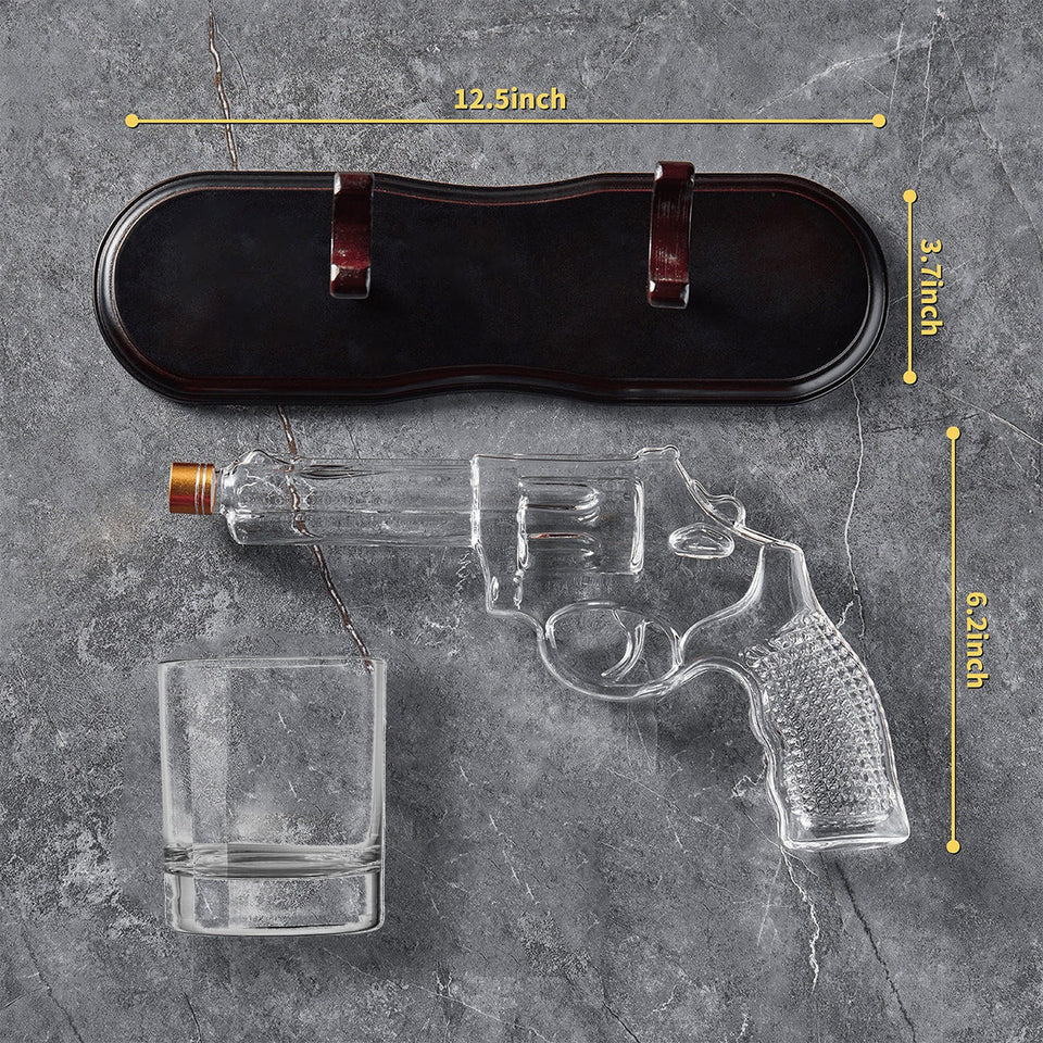 Honor Serve Protect - Personalized Police Officer Gun Decanter With Whiskey Glass