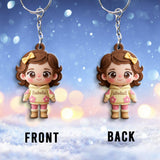 Custom Cute Felt Fabric Styled Doll, Custom From Any Photo - Personalized Kid Keychain