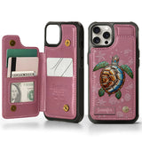 Turtle And The Sea - Personalized Turtle Wallet Phone Case