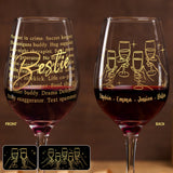 Bestie Partner In Crime - Personalized Bestie Wine Glass With Long Stem