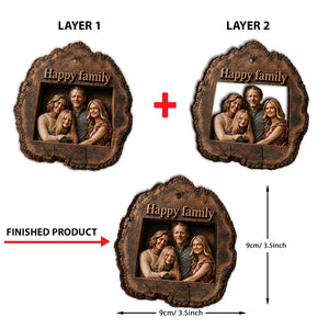 Christmas Decor - Personalized Couple 2 Layered Wooden Ornament