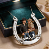 God Bless The Broken Road - Personalized Western Outfit Shaped Metal Pendant Necklace