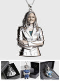 Nurse, Doctor,....Any Job - Any Photo - Personalized Nurse Shaped Metal Pendant Necklace