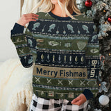 Hooked on Fishing - Personalized Fishing Ugly Sweater