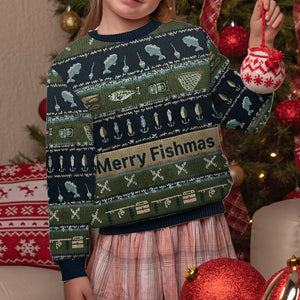 Hooked on Fishing - Personalized Fishing Ugly Sweater