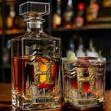 Alphabet Initial For Whiskey, Bourbon... Lovers - Personalized Whisky Whiskey Decanter Set