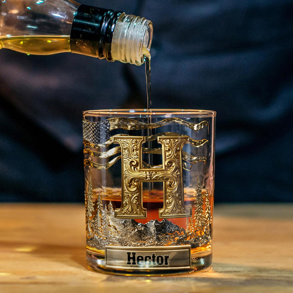 Alphabet Initial For Whiskey, Bourbon... Lovers - Personalized Whisky Whiskey Decanter Set