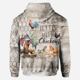 Life Is Better With Chickens - Personalized Chicken All Over Shirt