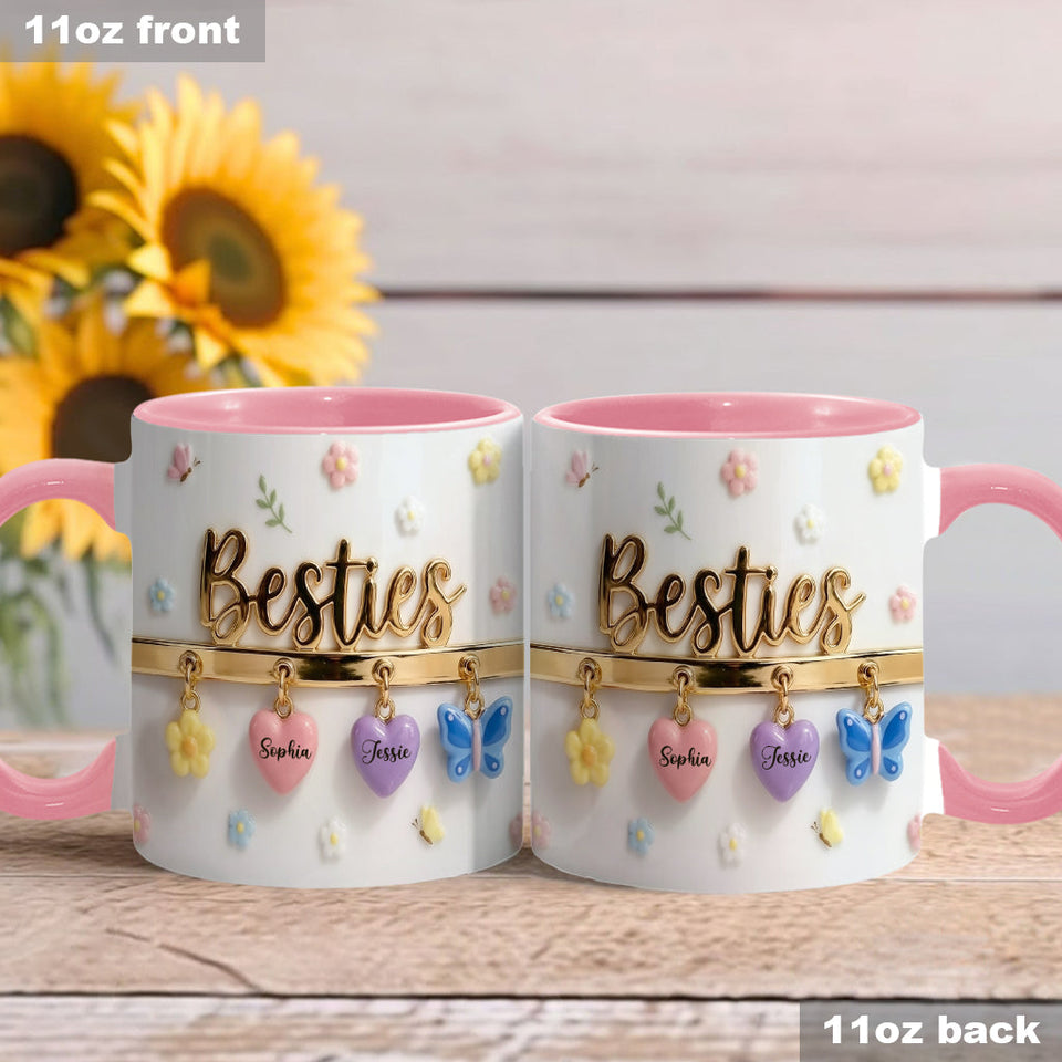 I Wish We Lived Closer Perfect Gift For Besties - Personalized Bestie Accent Mug & Coaster