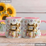 Perfect Gift For Sewing Lovers - Personalized Sewing Accent Mug & Coaster