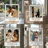 Keep All Moments - Personalized Couple 3D Printed Glass Suncatcher