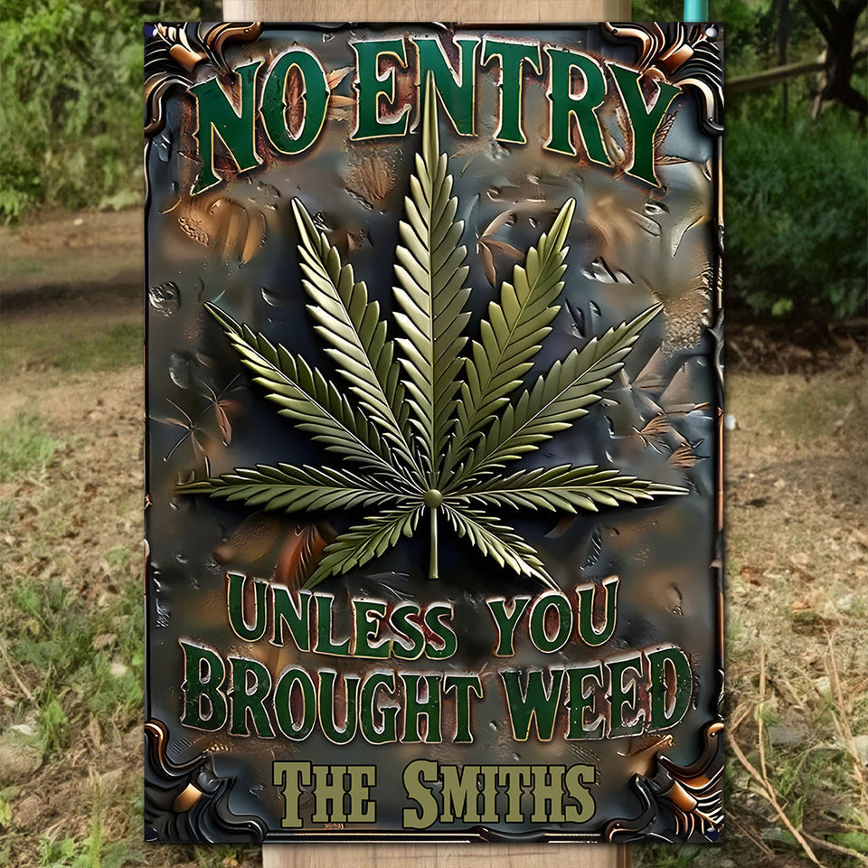 High Life - Personalized Weed Rectangle Metal Sign