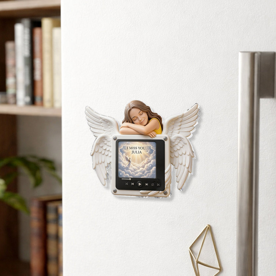 I Miss You - Personalized Memorial Custom Shape Music Magnet