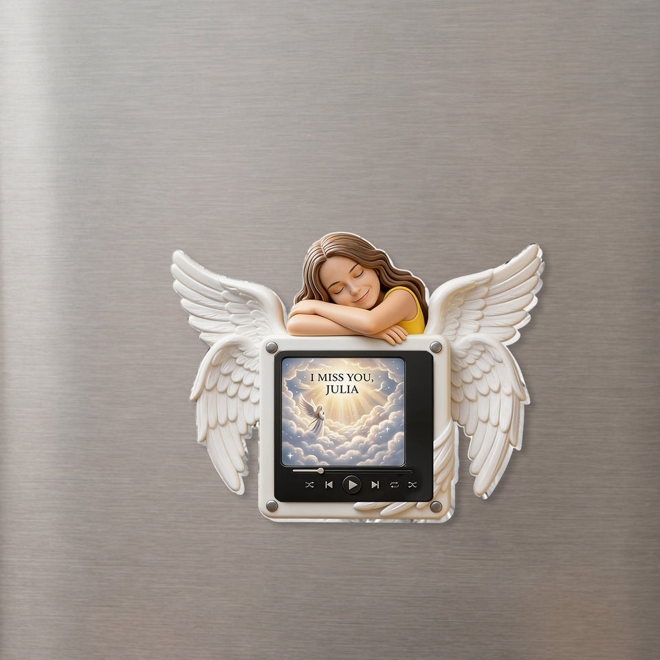 I Miss You - Personalized Memorial Custom Shape Music Magnet