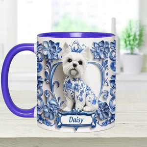 Cute Yorkshire Terriers - Personalized Dog Accent Mug