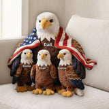 Strong Papa/Grandma Bald Eagle - Personalized Father Premium Faux Fur Pillow