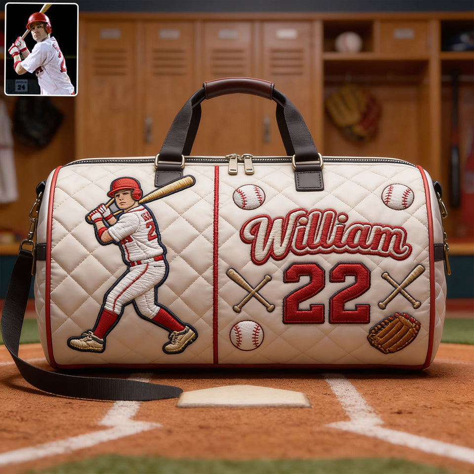 Born to Play Ball - Personalized Baseball Quilted Duffle Bag
