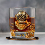 Scuba Diving Lovers Gift - Personalized Scuba Diving Whiskey Glass