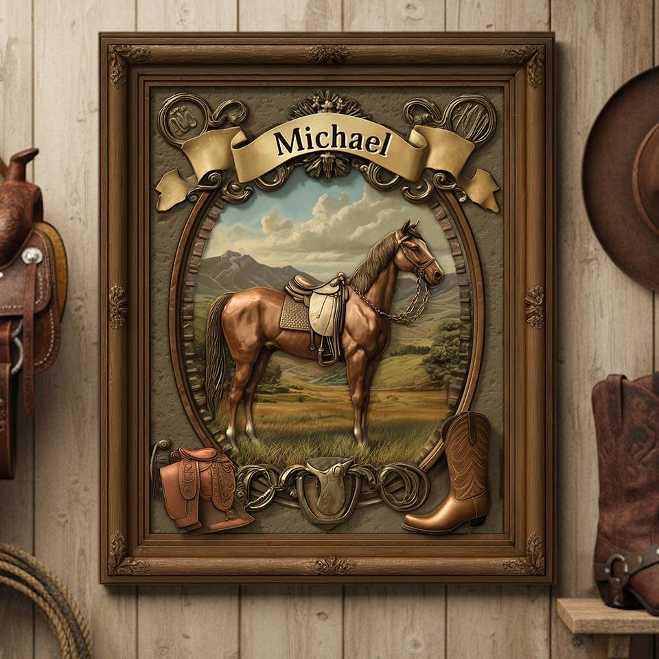 Love Horse - Personalized Horse Custom Shaped Wood Sign