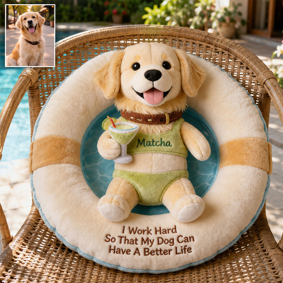 Working Hard - Personalized Dog Premium Faux Fur Pillow