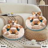 Working Hard - Personalized Dog Premium Faux Fur Pillow